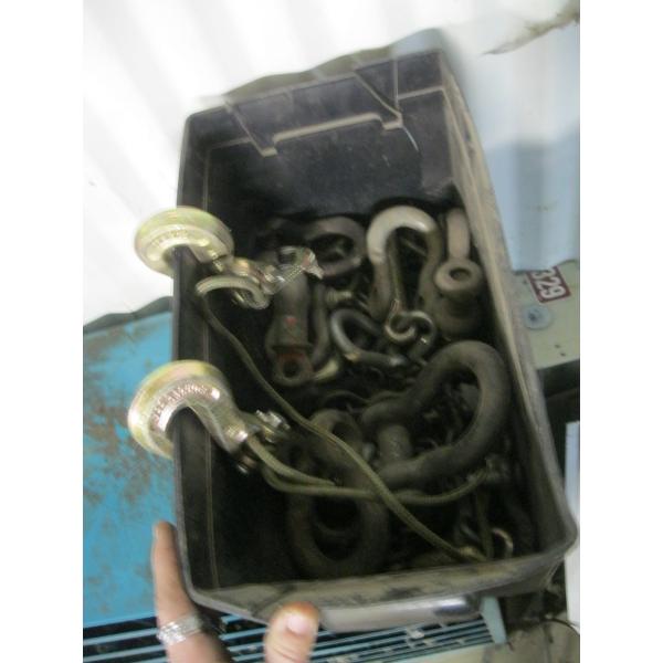 BATTERY BOX W/MISC. - CHAINHOCKS, CLEVISES, ETC.