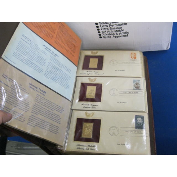 GOLDEN PROOF REPLICAS OF US STAMPS ON GLEAMING 22KT GOLD SURFACE