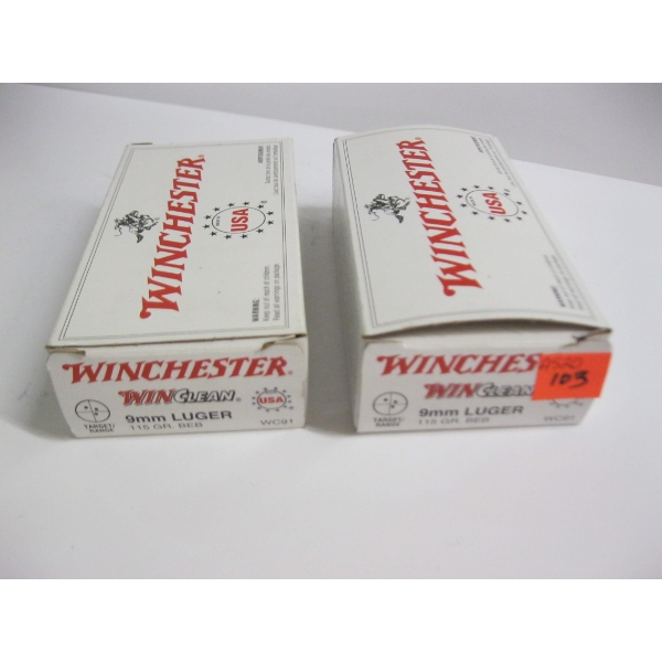 WINCHESTER 9MM LUGER 115GRS FMJ|1X33, 1X30 CENTERFIRE CARTRIDGES