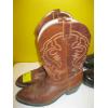 Image 2 : PAIR OF LEATHER SZ 9 BOULET COWBOY BOOTS & RUBBER OVER BOOTS