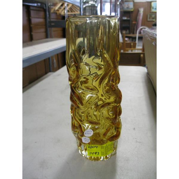 CZECH GLASS  "BRAIN" VASE 