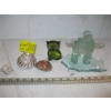 Image 1 : GLASS INUKSHUK, GLASS OWL & 3 SHELLS