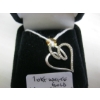 Image 3 : 10KT WHITE GOLD HEART PENDANT W/SM. DIAMONDS