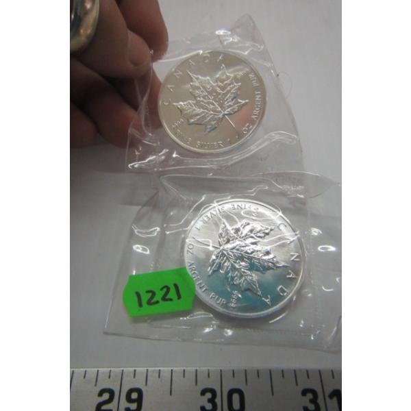 2 CDN .999 FINE SILVER 1 OZ. COINS, 1989 (TAX EXEMPT)