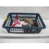 Image 1 : SM. BASKET W/HANGING FIGURINES, WOODPECKER FIGURINE, ETC.