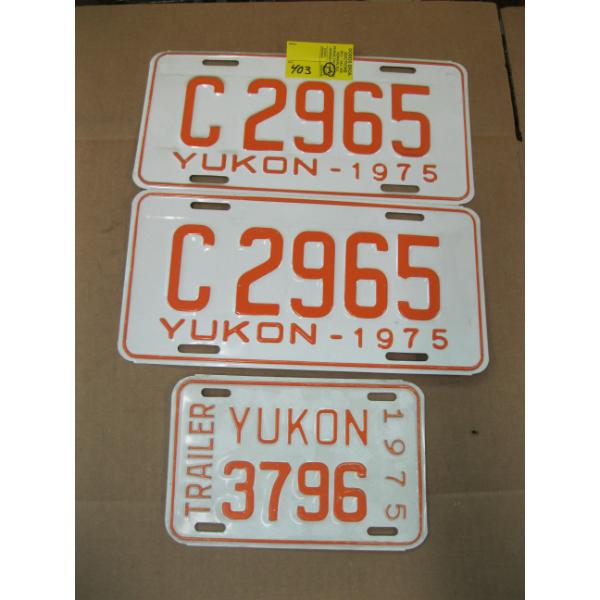 3 - 1975 YUKON LICENCE PLATES