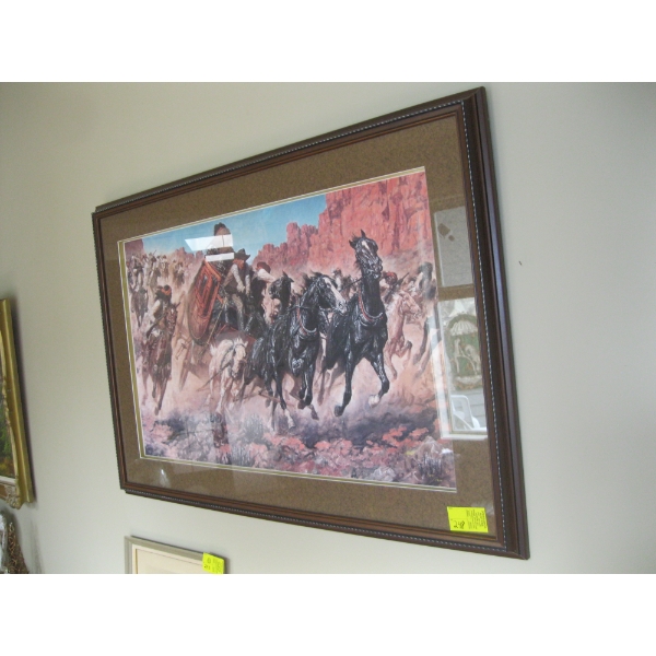 SIGNED WESTERN PRINT, 1104/1900, BY ARNOLD FRYBERG