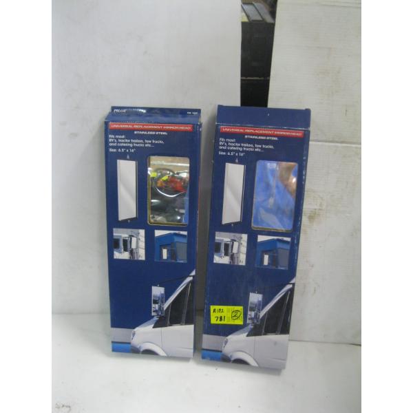 2 UNIVERSAL REPLACEMENT MIRROR HEADS - NEW IN BOX