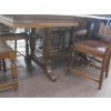 Image 3 : WALNUT ANTIQUE DINING TABLE W/6 CHAIRS & 3 LEAVES
