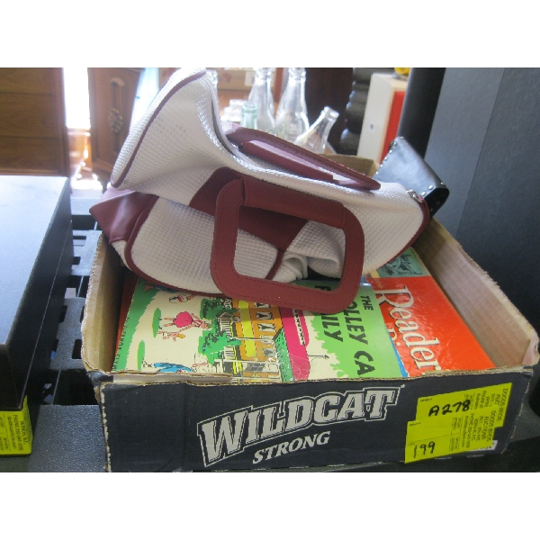 MISC. BOOKS, SM. BAGS, WALLET, ETC.