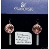 Image 1 : PAIR OF SWAROVSKI EARRINGS W/PINK CRYSTAL STONES