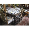 Image 6 : ANTIQUE DRAWLEAF TABLE W/6 CARVED PRESSBACK CHAIRS