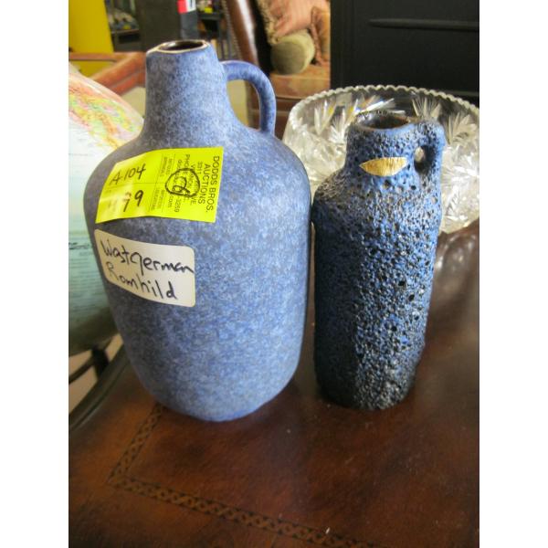 2 WEST GERMAN ROMHILD MCM POTTERY VASES