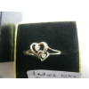 Image 3 : LADIES 10KT RING W/2 HEARTS & 2 SM. DIAMONDS, 1.6GR SZ 7 1/2