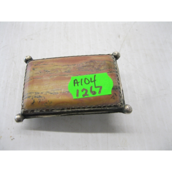 SILVER & STONE NAVAJO BELT BUCKLE