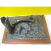Image 2 : DECORATIVE METAL CAST COWBOY BOOT & DOG - "PUPPY LOVE" BY A. LIEGLER