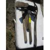 Image 1 : ASST. SHORT HANDLE GARDEN TOOLS - PIC, BRUSH CUTTER, DOUBLE BLADED AXE