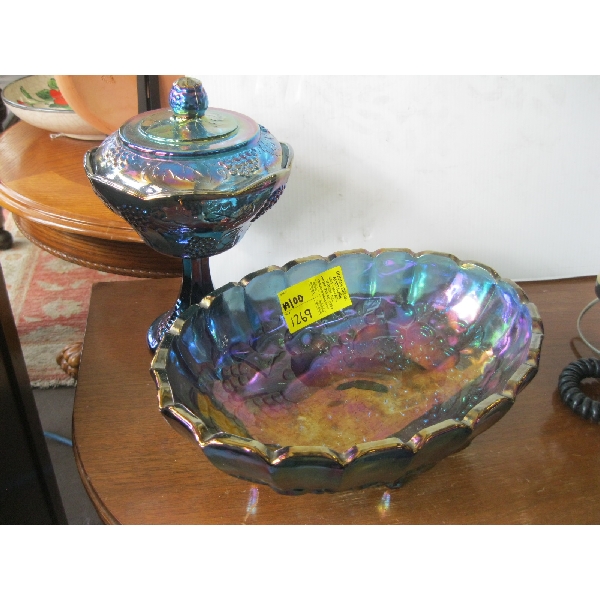 2 PIECES OF CARNIVAL GLASS