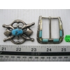 Image 1 : 2 SILVER & TURQUOISE NAVAJO BELT BUCKLES