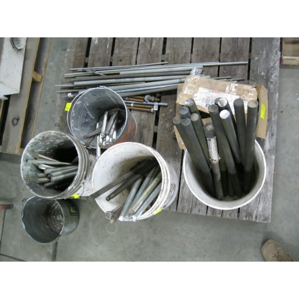 4 BUCKETS, BOX & LONGER READY ROD PIECES
