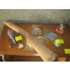 Image 1 : MISC. DECORATIVE LIDDED DISH, WOOD STOCK PIPE, ETC.