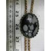 Image 1 : BLACK STONE & SILVER SNOWFLAKE OBSIDIAN BOLO TIE