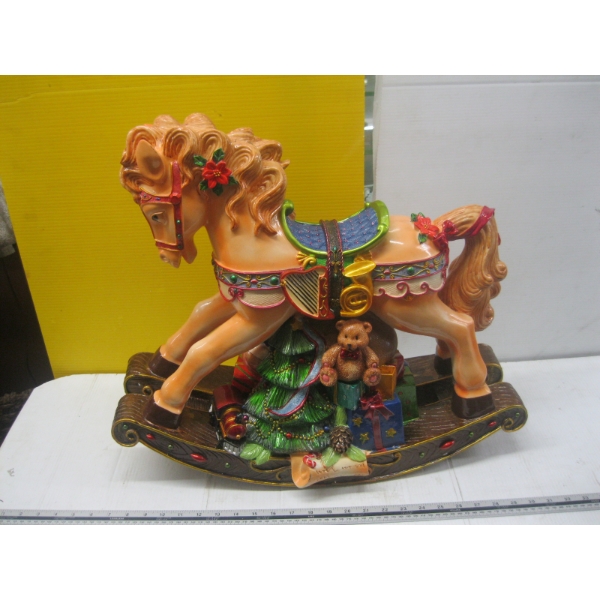 LG. CERAMIC CHRISTMAS ROCKING HORSE