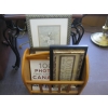 Image 1 : WOOD MAGAZINE STAND W/ASST. PICTURES & A BOOK
