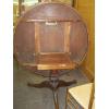 Image 5 : LG. ROUND ANTIQUE SINGLE PEDESTAL FLIP TOP TABLE