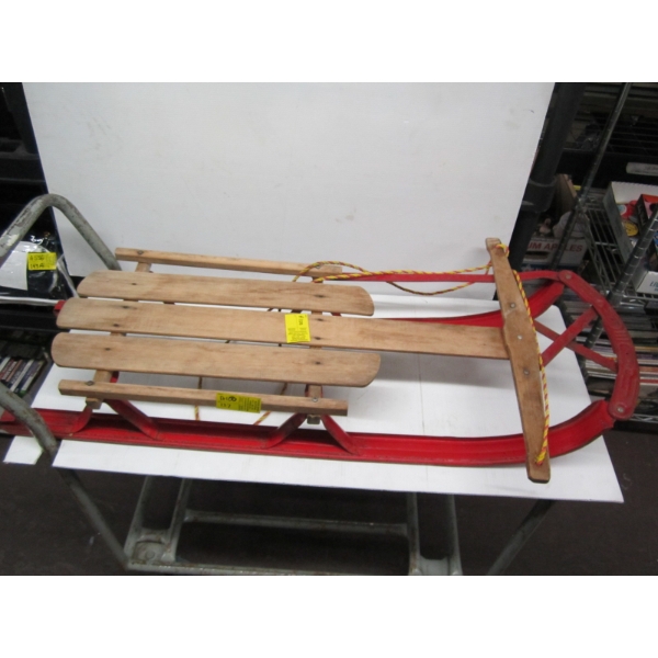 VINTAGE WOOD & METAL SLEIGH