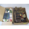 Image 1 : 2 BOXES OF MISC. CRAFTING ITEMS, CHERUB CANDLEHOLDERS, VINTAGE FIGURINES, ETC.