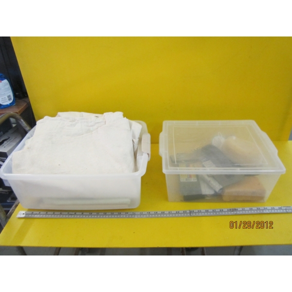 2 CONTAINERS OF PAINTING SUPPLIES