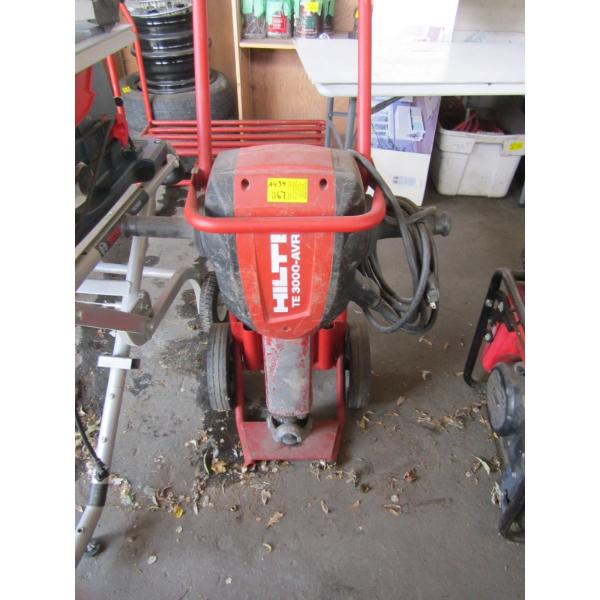 HILTI TE3000-ABR HAMMER JACK ON ROLLING STAND & EXTRA BITS