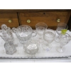 Image 1 : ASST. VINTAGE GLASSWARE - DOUBLE HANDLE BOWL, VINEGAR DECANTERS, ETC.