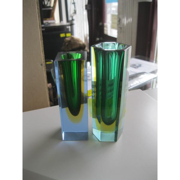 2 MURANO SAMEROSA GLASS VASES