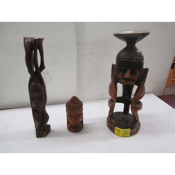 3 AFRICAN CARVINGS