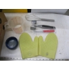Image 4 : BOX OF MISC. ELECTRIC FRY PAN, SM. BOWLS, TENDERIZER, OVEN MITTS, ETC.