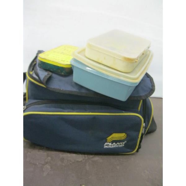 PLANO TACKLEBOX & 3 CONTAINERS OF MISC. WEIGHTS, ETC.