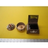 Image 1 : METAL JEWELLERY BOX & 1 GOLD COLORED LIDDED CONTAINER