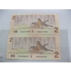 Image 2 : 2 - 1986 CDN $2 BILLS