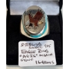 Image 1 : "AS IS" STERLING SILVER .925 EAGLE RING,  MISSING STONE, 16G, SZ 8.5
