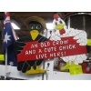 Image 1 : OLD CROW & A CUTE CHICK LIVE HERE SIGN
