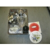 Image 1 : LG. BOX OF MISC. KNIVES, MIXER, CANNISTERS, ETC.