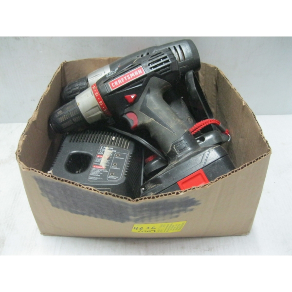 2 CRAFTSMAN DRILLS, CHARGER & FLASHLIGHT & BATTERY