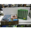 Image 1 : BOX OF MISC. - STORAGE COMPARTMENT UNIT, BIN OF ZIPPERS, GLUE GUNS, ETC.