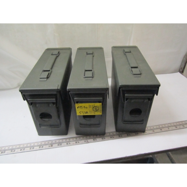 3 METAL MILITARY BOXES