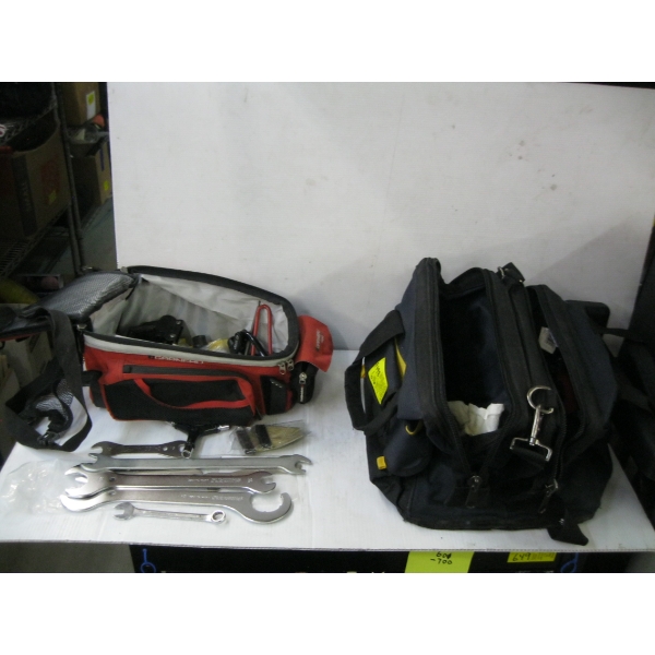 GARNEAU BICYCLE TOOL BAG W/ASST. BICYCLE TOOLS & MASTERCRAFT TOOLBOX W/CONTENTS