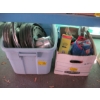 Image 1 : HUBCAPS & BOX OF MISC. CASTORS, HACKSAWS, ETC.