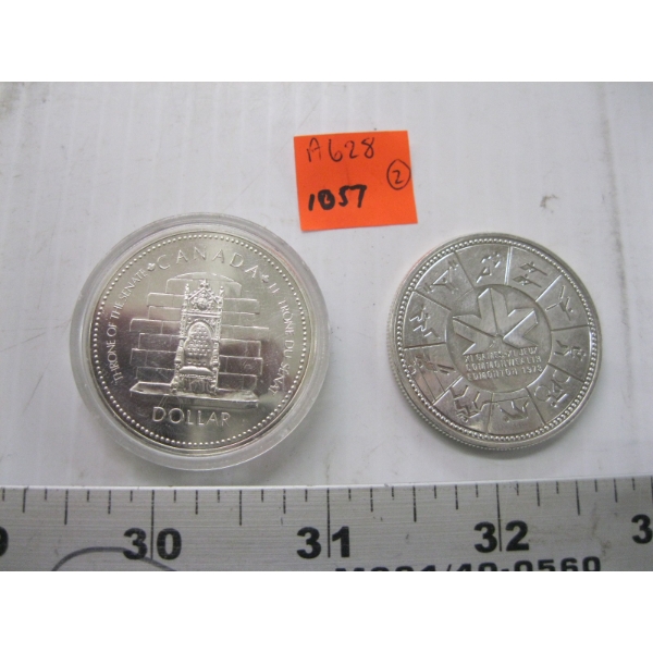 2 CANADIAN 50% SILVER $1 COINS