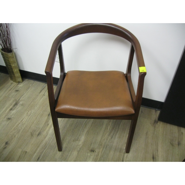 WOOD FRAMED UPHOLSTERED DINING CHAIR